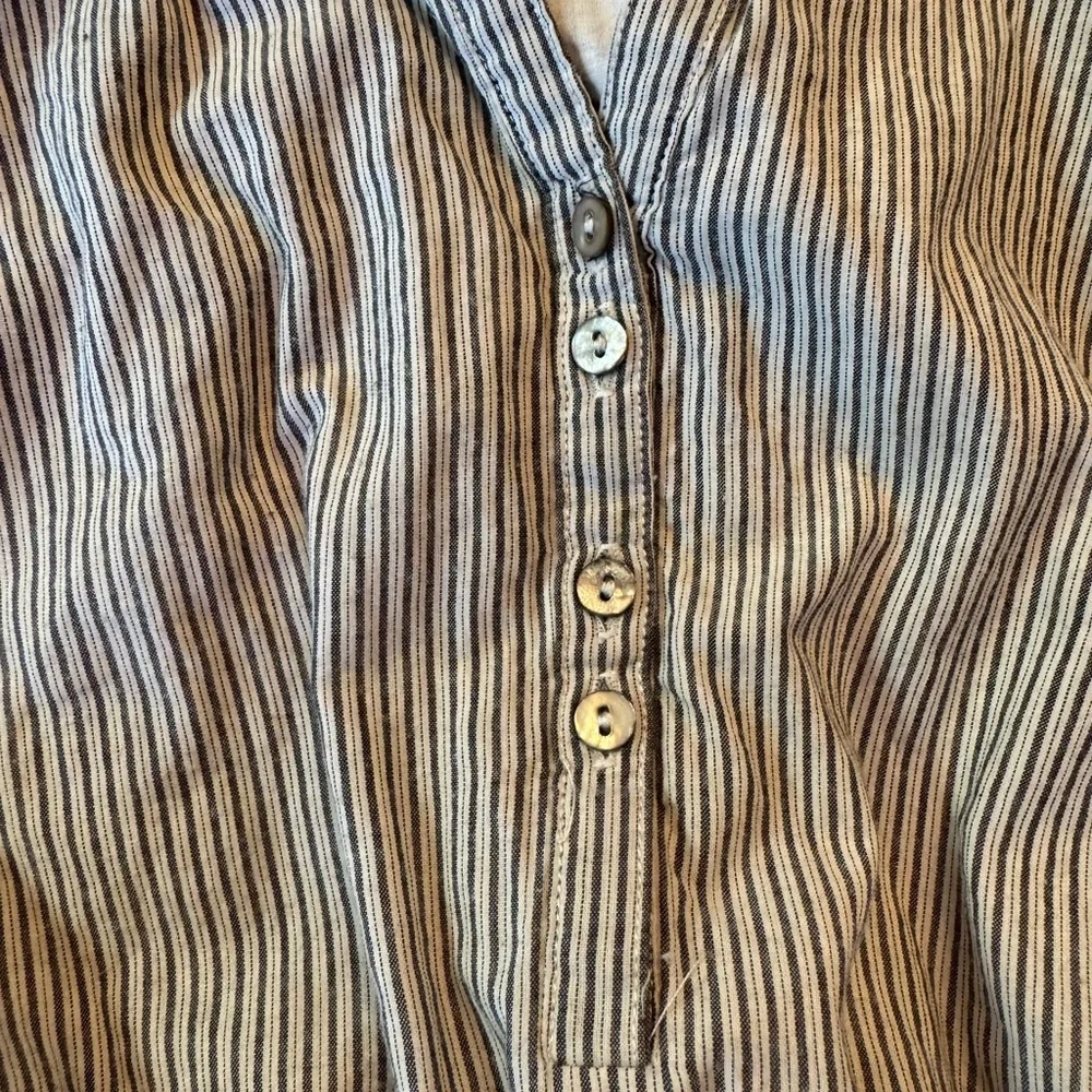 Lilla P Split Neck Striped Sleeveless Lined Cotton Shirt Dress Women’s S Midi - Picture 4 of 14